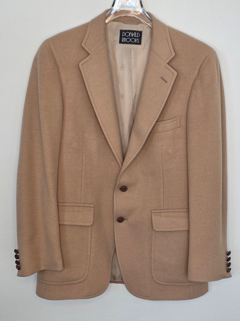Vintage Donald Brooks Camel Hair Sport Coat Blazer Tan Brown Scotland